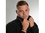 Armband ADELIA´S "Armband aus Leder 21 cm", silber (schwarz), Armbänder, Herren, 21cm, Leder, Armband, Ideal zum Verschenken – schlicht und stilvoll