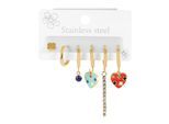 Kettenanhänger ADELIA´S "Anhänger – Herzanhänger aus Edelstahl mit Strass Steinchen", bunt (gold), Schmuckanhänger, Damen, Edelstahl, Kettenanhänger, Perfekt als Geschenk zum einen besonderen Tag