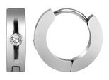 Klappcreolen ADELIA´S "Ohrringe – Klappcreole aus Edelstahl mit Strass Steinchen", Damen, Gr. Damen, Edelstahl, silber, Ohrringe Klappcreolen, Ideal als Geschenk zum Weihnachten