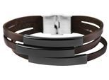 Armband ADELIA´S "Armband aus Leder 21,5 cm", braun (schwarz), Armbänder, Damen, 22cm, Leder, Armband, Schöne Geschenkidee zum Valentinstag