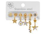 Kettenanhänger ADELIA´S "Anhänger – Anhänger aus Edelstahl mit Strass Steinchen", gold, Schmuckanhänger, Damen, Edelstahl, Kettenanhänger, Ein kleines Geschenk mit großer Wirkung
