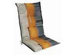 Sesselauflage, Grau, Natur, Orange, Textil, Streifen, Füllung: Schaumstoff, Vlies, 50x9x120 cm, Made in Germany, Outdoor-Kissen, Gartenstuhlauflagen, Hochlehner-Auflagen