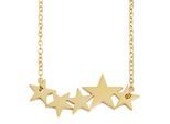 Kette ohne Anhänger ADELIA´S "Halskette – Ankerkette Stern aus Edelstahl 43+5", gold, Halsketten, Damen, 48cm, Edelstahl, Eine schöne Geschenkidee für jeden Anlass