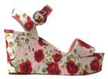 Blumen-Mohnblumen und Gänseblümchen Keil-Sandalen