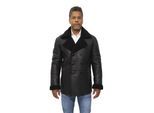 Heren double-breasted shearling schapenvacht erwtenjas-Valencia
