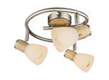 Globo , Opal, Nickelfarben , Metall, Glas, Naturmaterialien , 15.5 cm , CE , verstellbare Spotlights ,