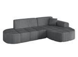 ECKSOFA Ottomane Rechts LIVO-L1 - 252x173x79,5 cm Dunkelgrau