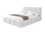 POLSTERBETT mit Bettkasten und Lattenrost, Bett mit Kopfteil, Boxbett ohne Matratze, Doppelbett mit Stauraum - NATA 160x200 Weiß