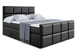 BOXSPRINGBETT NOVA-Z KING - 140 x 200 - H3/H4 - Schwarz Hochglanz