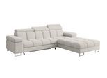 ECKSOFA mit Schlaffunktion Ottomane Rechts COMA L 271x203x79 Hellgrau Tissu