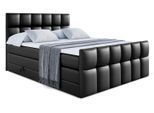 BOXSPRINGBETT RICAR-Z KING - 180 x 200 - H3/H4 - Schwarz Hochglanz
