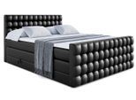 BOXSPRINGBETT VIONE-Z KING - 200 x 200 - H3/H4 - Schwarz Hochglanz