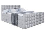 BOXSPRINGBETT VIONE-Z KING - 160 x 200 - H3/H4 - Hellgrau