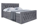 BOXSPRINGBETT NOEL-Z KING - 200 x 200 - H3/H4 - Dunkelgrau
