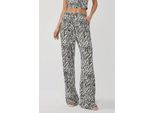 Hosen mit weitem Bein im Zebrastreifen-Muster