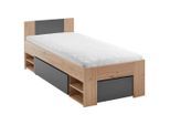 Bett Azurro 2-90 Anthrazit/eiche Artisan
