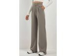 Hoge Taille Elastische Crepe Palazzo Broek