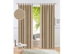 Vorhang OTTO HOME "Raja" Gr. 5, hellbraun, B:140cm H:265cm, Polyester, Recyceltes Material, Gardinen, Vorhang, 2er-Set, Bestseller, einfarbig, modern, pflegeleichte Mikrofaser