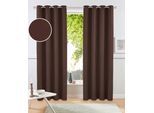 Vorhang OTTO HOME "Parry, Ösen, 2er Set, blickdicht, Topseller" Gr. 3, braun (dunkelbraun), B:140cm H:225cm, Polyester, Recyceltes Material, Gardinen, Vorhang, 2-er Set, blickdicht, monochrom, basic