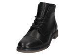 Schnürboots BUGATTI, Herren, Gr. 40, schwarz, Leder, Basic, Schuhe Schnürboots, Stiefel, Schnürstiefelette, Business-Boots mit Reißverschluss