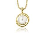 Kettenanhänger FIRETTI "Schmuck Geschenk Gold 333 Halsschmuck Anhänger für Halskette", gold (gelbgoldfarben, weiß), Schmuckanhänger, Damen, Gelbgold 333 Perlen, 1,45 g, Gelbgold 333, Perlen, Kettenanhänger, mit Süßwasserzuchtperle