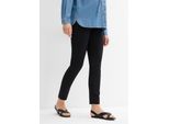 Umstandshose BONPRIX, Damen, Gr. 44, N-Gr, schwarz, Web, Obermaterial: 72% Polyester, 24% Viskose, 4% Elasthan, unifarben, slim fit knöchellang, Hosen, im Chino-Stil, mit Gummizügen und bequemem Jersey-Einsatz am Bauch