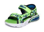 Sandale SKECHERS "MEGA-SPLASH 4K", Jungen, Gr. 31, grün (limette, grün), Lederimitat, Textil, kontrastfarbene Details, Schuhe Sandale, Mega Craft Sandale mit Klettverschluss, Größenschablone zum Download