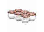 Einmachglas VAN WELL "Einmachgläser / Sturzgläser Wildberries 230 ml 6er Set transparent", bunt (transparent), L:8,5cm, Glas, Lebensmittelaufbewahrungsbehälter