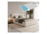 Juskys Polsterbett Catania - Bubble Design & gepolstert, inkl. Matratze - 140 x 200 cm - Creme