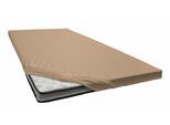 Spannbettlaken ESTELLA "Jersey Topper aus Baumwolle mit Elasthan", braun, L:200cm, Jersey, Obermaterial: 97% Baumwolle, 3% Elasthan, Bettlaken, Spannbettlaken, für Topper bis 10 cm Höhe
