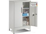 tectake® Aktenschrank, 60 x 40 x 100 cm, 2 verstellbare Zwischenböden, pulverbeschichteter Stahl, Kippschutz, höhenverstellbare Füße