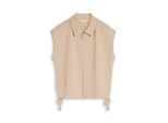 TOM TAILOR Damen Loose Fit Sweatweste mit Kragen, braun, Uni, Gr. M