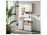 Mid.you , Eichefarben, Kaschmir , Glas, Holzwerkstoff , 9 Fächer , 92 cm , hängend, stehend ,