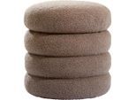 Xora Hocker , Dunkelbraun , Textil , rund , 41x42x41 cm , Stoffauswahl , Wohnzimmer, Sessel, Hocker, Sitzhocker