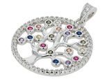 Kettenanhänger ADELIA´S "Anhänger – Lebensbaumanhänger aus 925 Silber mit Zirkonia", silber, Schmuckanhänger, Damen, Silber 925 (Sterlingsilber), Kettenanhänger, Ideal zum Verschenken – schlicht und stilvoll