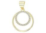 Kettenanhänger ADELIA´S "Anhänger aus 925 Silber mit Zirkonia", gold, Schmuckanhänger, Damen, Silber 925 (Sterlingsilber), Kettenanhänger, Ideal als Geschenk zum Muttertag