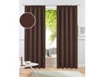 Vorhang OTTO HOME "Parry" Gr. 4, braun (dunkelbraun), B:140cm H:245cm, Polyester, Recyceltes Material, Gardinen, Vorhang, 2-er Set, blickdicht, monochrom, basic, einfarbig, Bestseller
