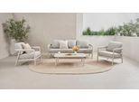 Gartenlounge-Set HOMSY BY ANA JOHNSON "Hilo", beige, Aluminium, Sitzmöbel-Sets, Gartenlounge-Set, inkl. 2 Sessel, 1 Sofa, 1 Tisch, Sitz- und Rückenkissen, 2 Dekokissen