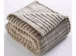 Wohndecke OTTO HOME "Millara", taupe, B:150cm L:200cm, Polyester, Wohndecken, Wohndecke, Kuscheldecke in Cord-Optik, 150x200 cm, Wohndecke, Sofadecke