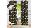 Gardine OTTO HOME "Maurrice", braun, B:130cm H:145cm, Polyester, Gardinen, Gardine, Blickdicht, Multifunktionsband, Pflegeleicht, Elefanten Design