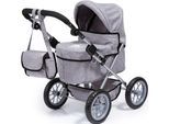 Puppenwagen BAYER "Trendy", grau, Puppenwagen, KinderB:39cm H:68cm T:68cm, Kunststoff, Metall, Stoff, Puppenwagen, mit Wickeltasche, B:39cm H:68cm T:68cm