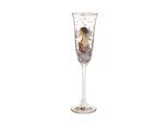 Sektglas GOEBEL "Gustav Klimt - Dame mit Fächer", bunt, B:6cm H:24cm, Glas, Trinkgefäße, Sektglas, Füllmenge 0,1l