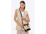 Wittchen Dames Geweven Tas Zwart en Beige Polyurethaan