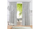 Gardine OTTO HOME "Quinnton", grau (grau, silberfarben), B:140cm H:145cm, Polyester, Gardinen, Gardine, Blickdicht, 2er‑Set. Metallic‑Akzenten, Kräuselband