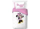 Kinderbettwäsche DISNEY "Disney Minnie Mouse XOXO", rosa, B/L: 135cm x 200cm, 1 Stk., 1 Stk., Linon, B/L: 80cm x 80cm, 2, Linon, Obermaterial: 100% Baumwolle, Bettwäsche, Kinderbettwäsche, 100% Baumwolle