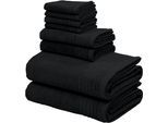 Handtuch Set OTTO HOME "Sanremo Premium, Premium Handtücher, 600 gr/m², dicke Qualität", schwarz, 8 Stk., Frottier, Frottier, Obermaterial: 100% Baumwolle, Handtuch-Sets, Handtuch Set, Duschtücher, Handtücher, Seiftücher, 100% Baumwolle, 5 Jahre Garantie