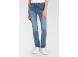 Gerade Jeans ARIZONA "Ultra-Stretch", Damen, Gr. 92, K + L Gr, blau (blau used), Denim/Jeans, Obermaterial: 74% Baumwolle, 24% Polyester, 2% Elasthan, unifarben, Basic, gerade lang, Jeans, Used-Look-Waschung