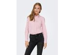 Hemdbluse JDY "JDYMIO L/S SHIRT WVN NOOS", Damen, Gr. 36, chalk pink stripes:fig, Web, Obermaterial: 72% Baumwolle, 24% Polyester, 4% Elasthan, gestreift, regular fit hüftlang, 1-Knopf-Manschette, Blusen Hemdbluse, unifarben oder gestreift