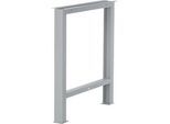 Schäfer Shop Select Fussgestell für Arbeitsplatte, nicht höhenverstellbar, T 665 x H 800 mm, weissaluminium RAL 9006