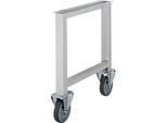 Schäfer Shop Select Werkbankfuss WFF807L, nicht höhenverstellbar, mit Rollen, T 665 x H 800 mm, lichtgrau RAL 7035